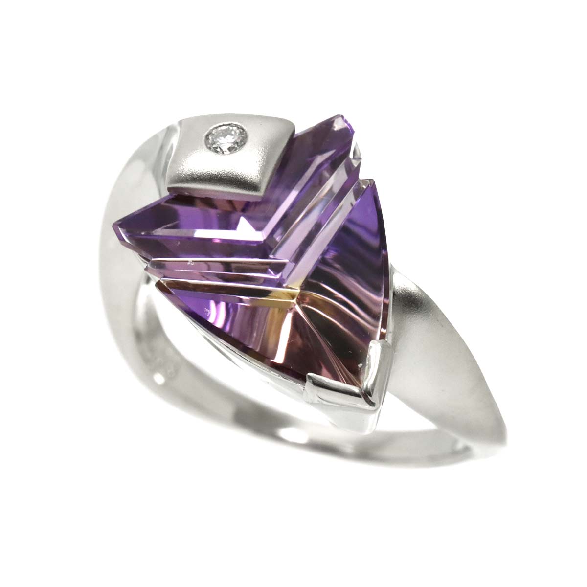 Ametrine 3.91ct Diamond 0.03ct Ring Pt Platinum size7.25(US)