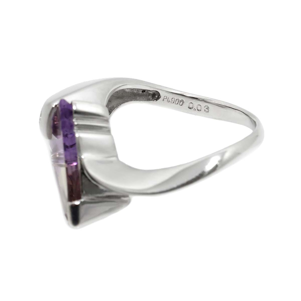 Ametrine 3.91ct Diamond 0.03ct Ring Pt Platinum size7.25(US)