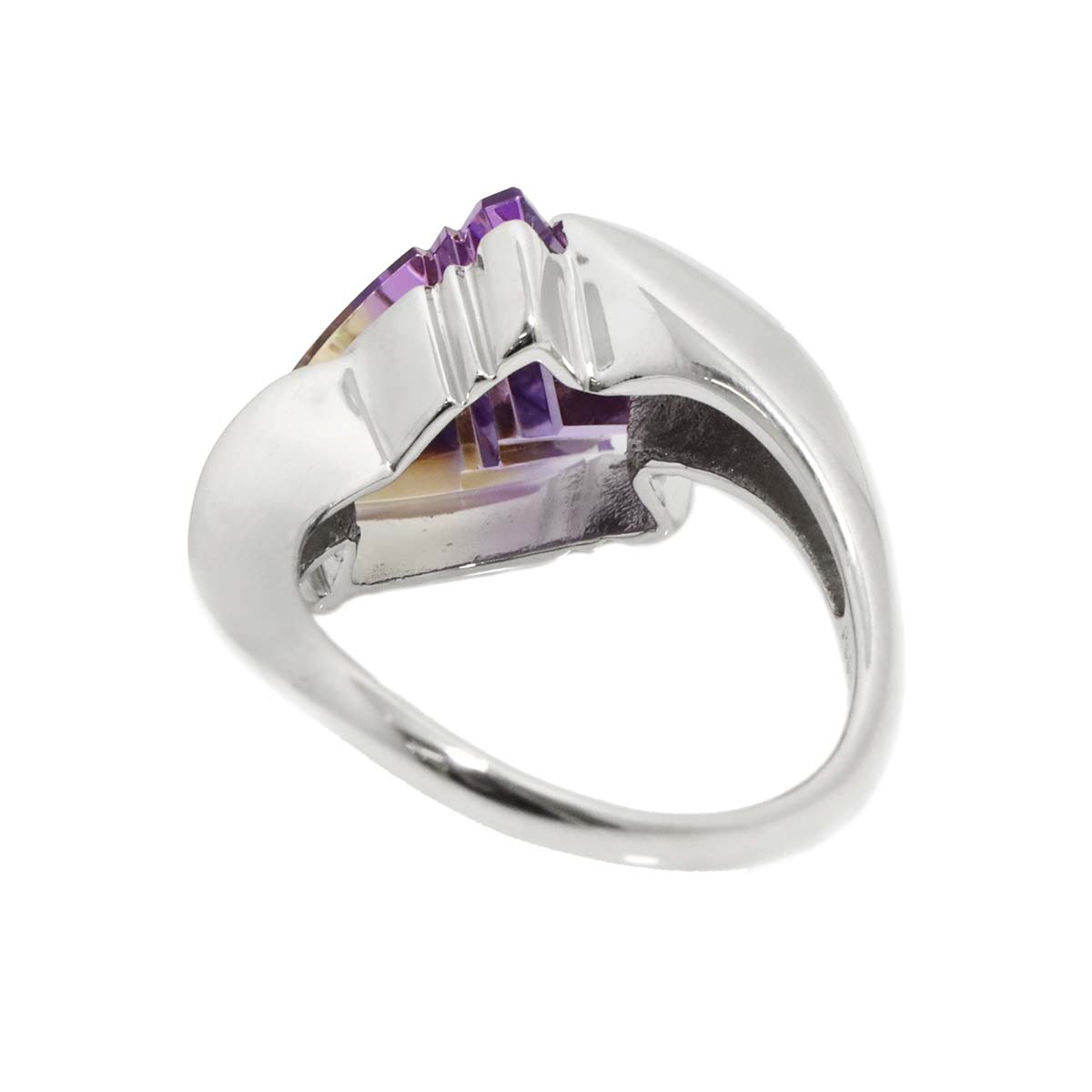 Ametrine 3.91ct Diamond 0.03ct Ring Pt Platinum size7.25(US)