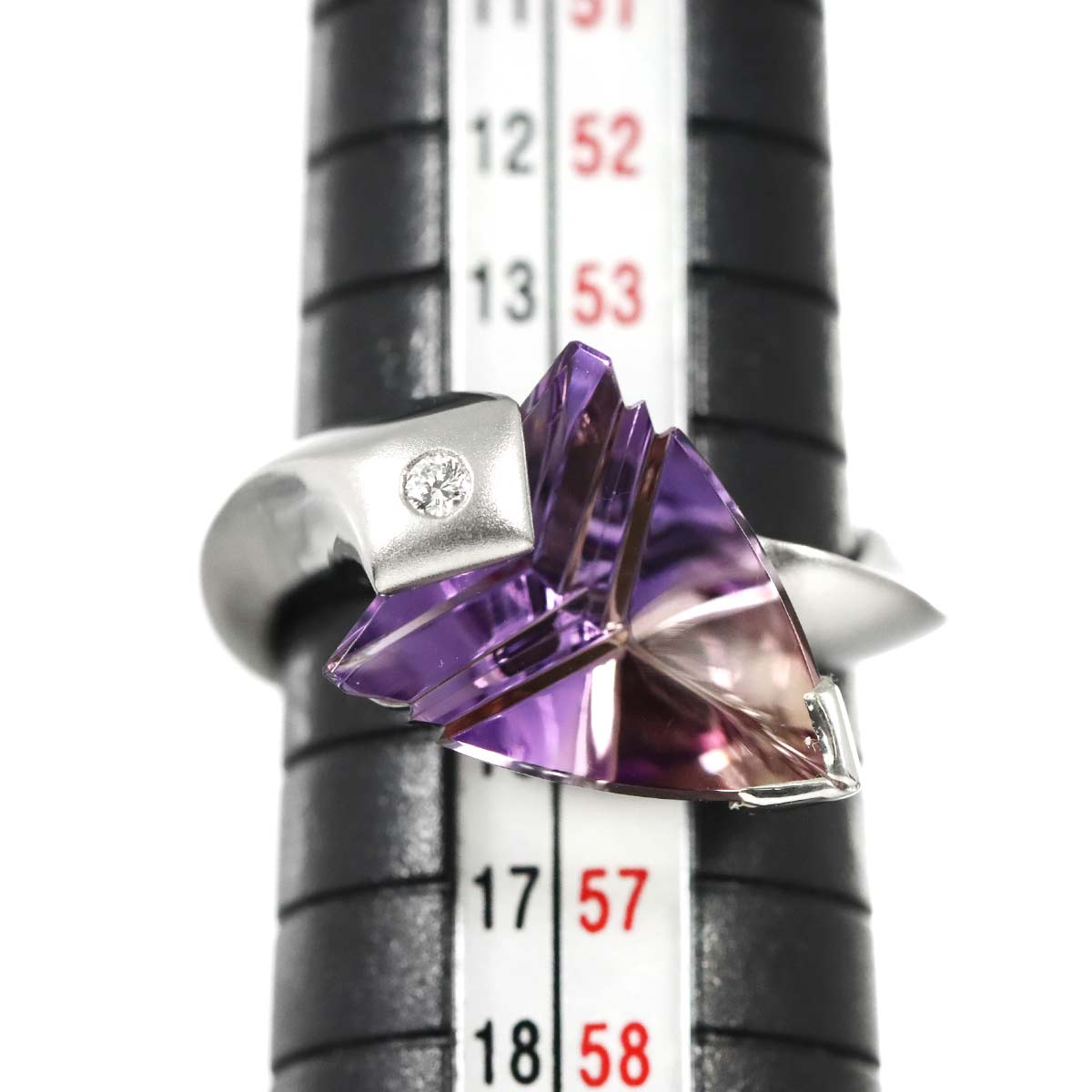 Ametrine 3.91ct Diamond 0.03ct Ring Pt Platinum size7.25(US)