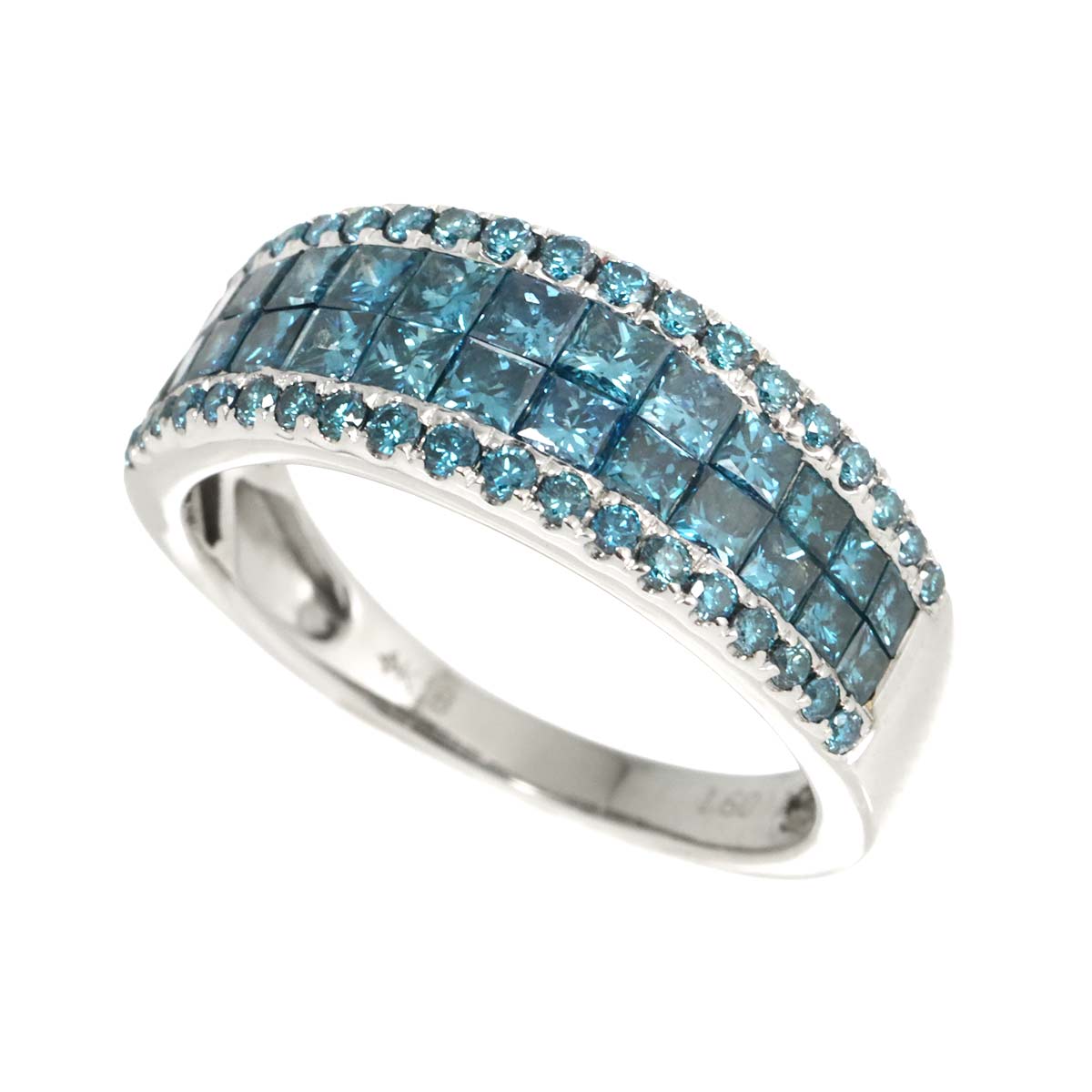 Treat Diamond 1.60ct Ring 18K K18 WG White Gold size6.75-7.25(US)