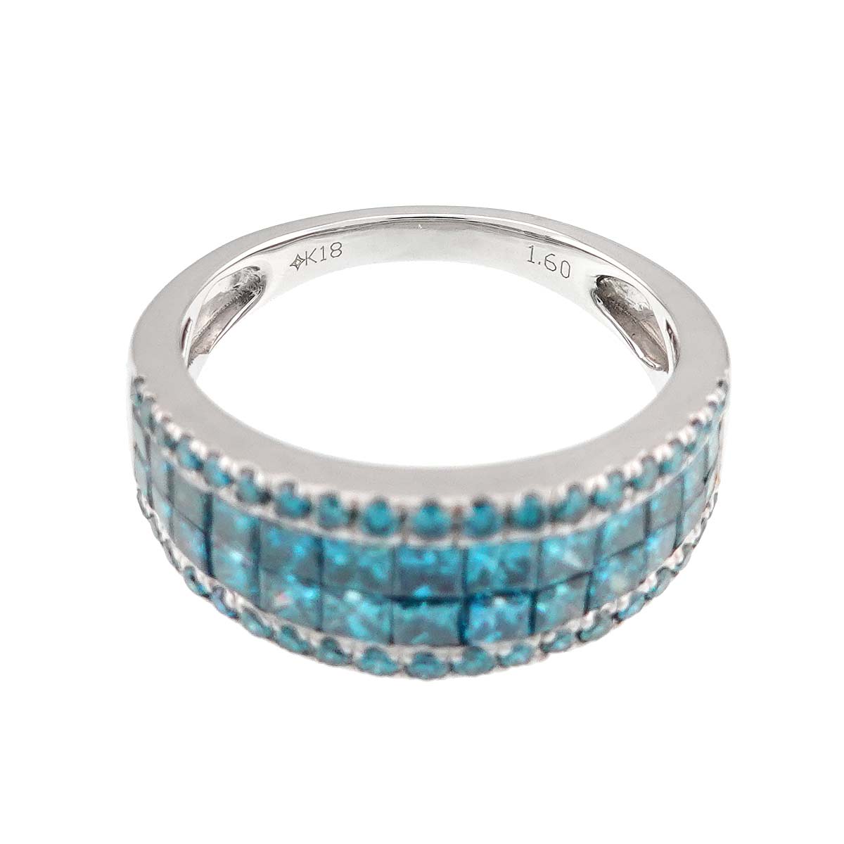 Treat Diamond 1.60ct Ring 18K K18 WG White Gold size6.75-7.25(US)