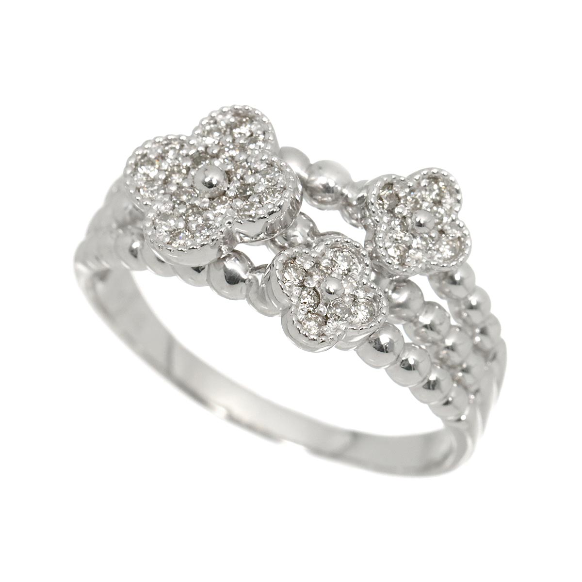 Diamond 0.21ct Ring 18K K18 WG White Gold size6.75(US)