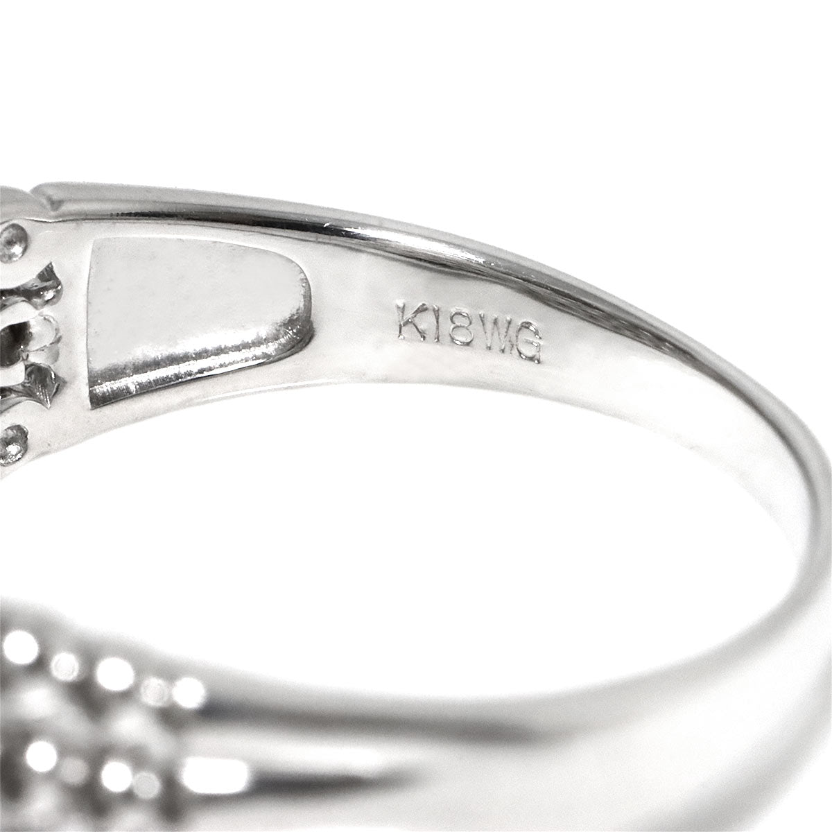 Diamond 0.21ct Ring 18K K18 WG White Gold size6.75(US)