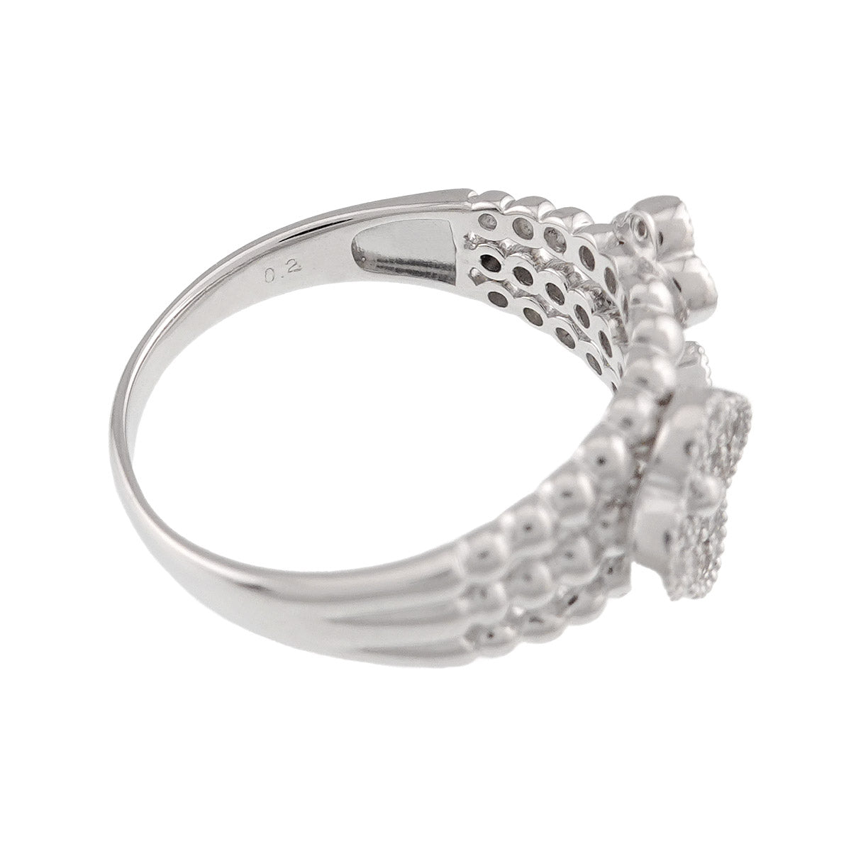 Diamond 0.21ct Ring 18K K18 WG White Gold size6.75(US)