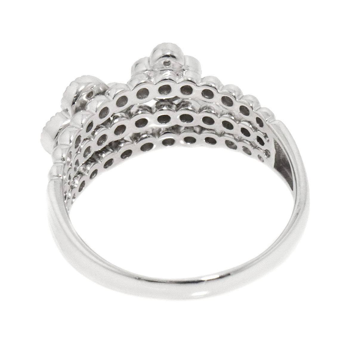 Diamond 0.21ct Ring 18K K18 WG White Gold size6.75(US)