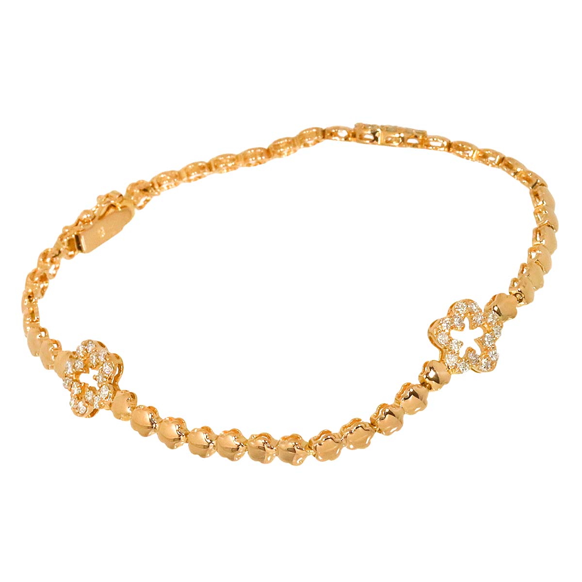 Diamond 0.65ct Bracelet Bangle 18K PG 750