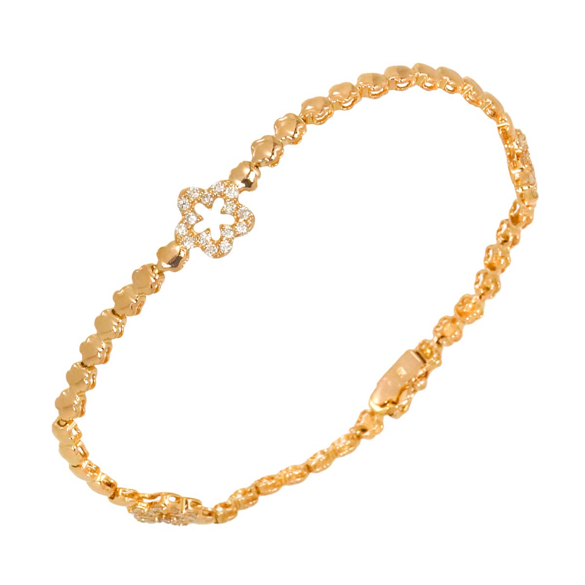 Diamond 0.65ct Bracelet Bangle 18K PG 750