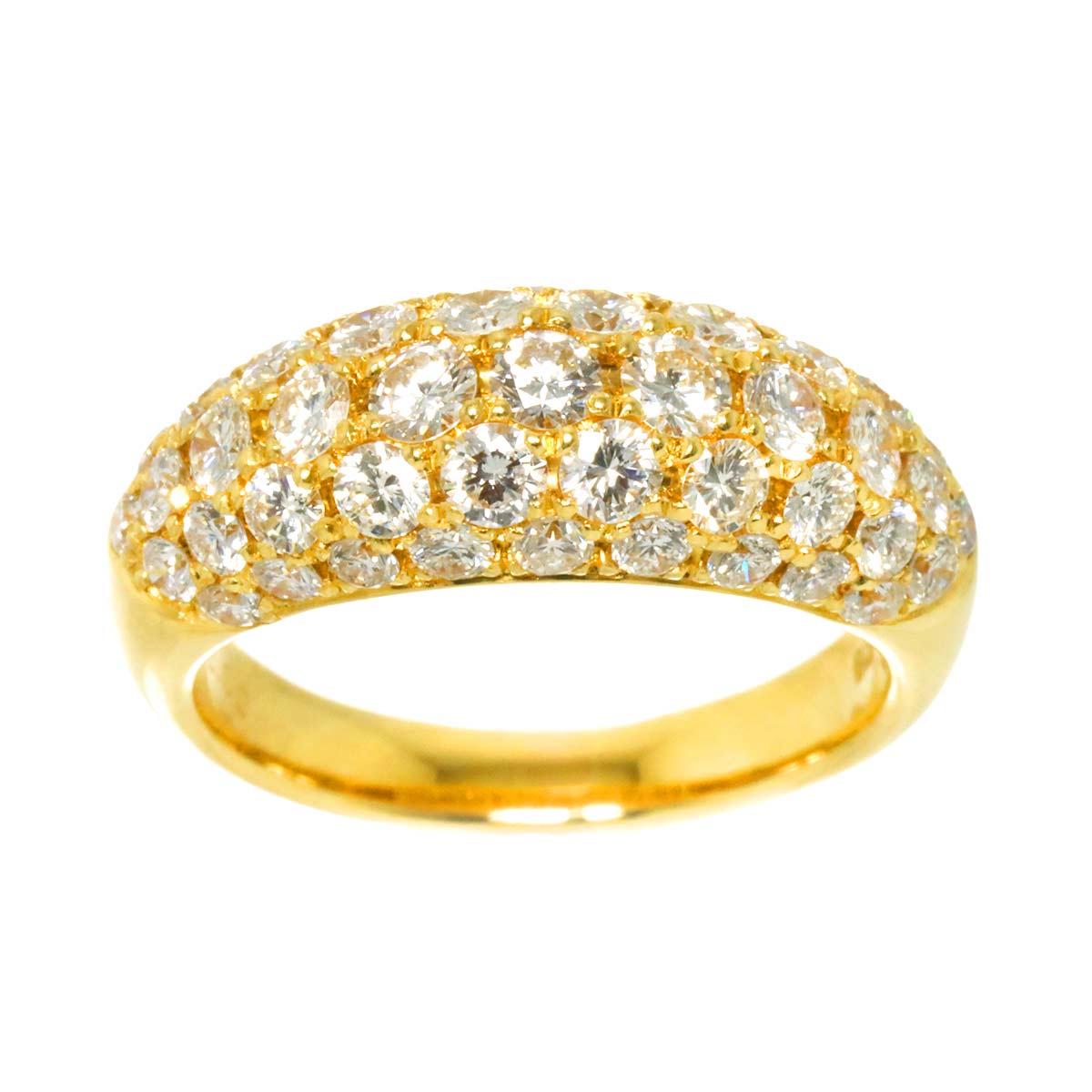 Diamond 2.00ct Ring 18K YG Yellow Gold 750 Size6-6.25(US)