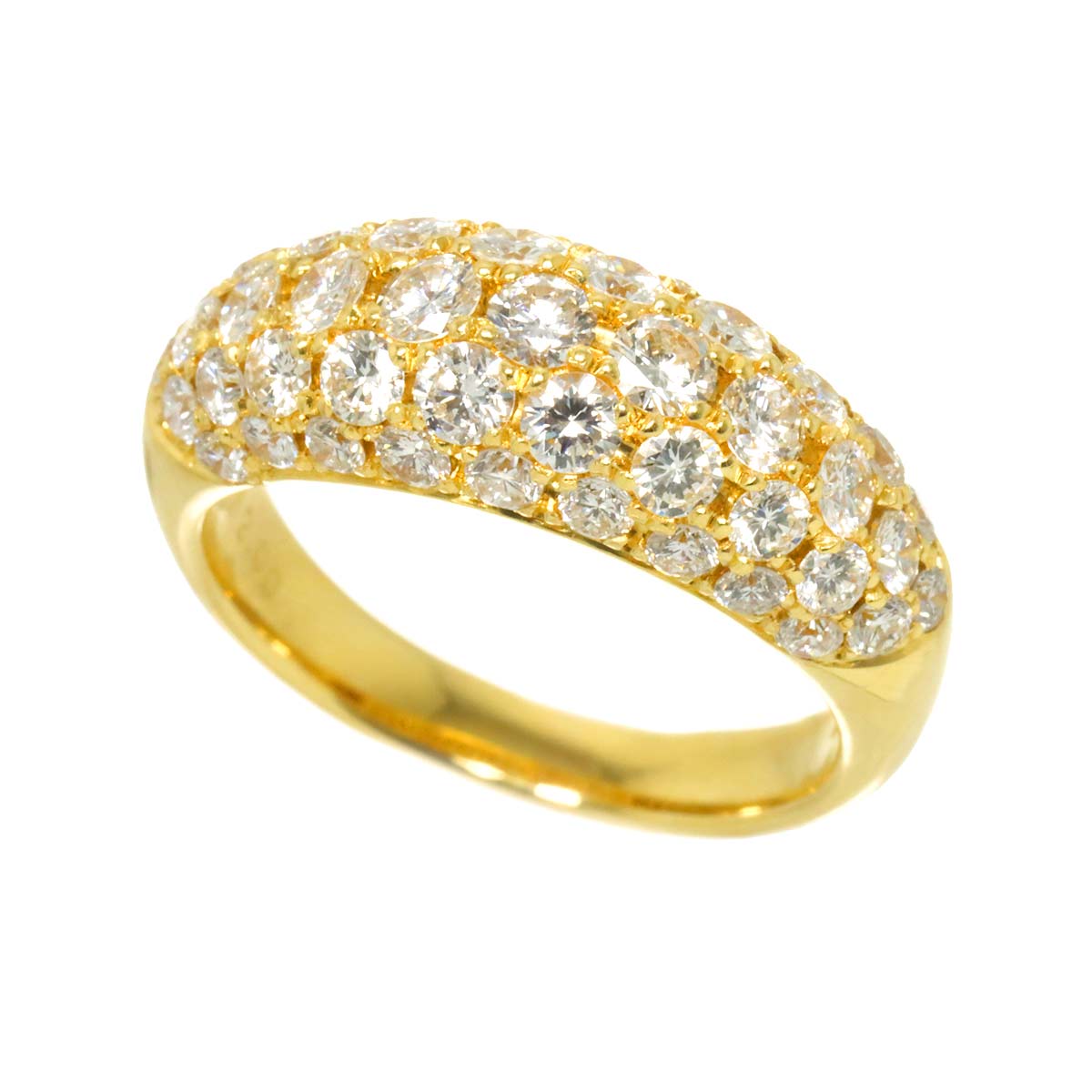 Diamond 2.00ct Ring 18K YG Yellow Gold 750 Size6-6.25(US)
