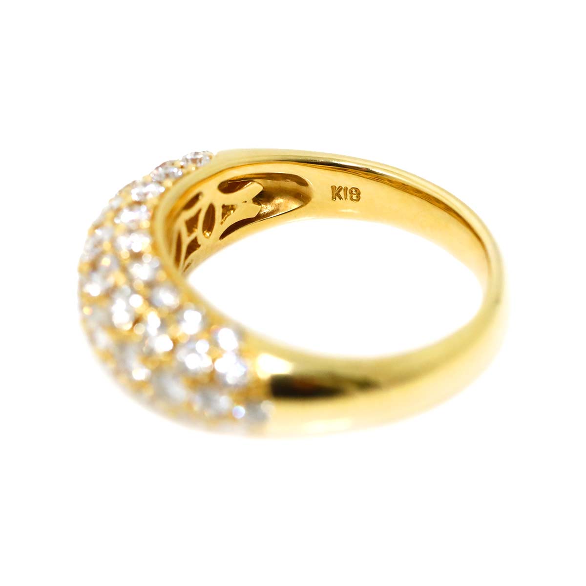 Diamond 2.00ct Ring 18K YG Yellow Gold 750 Size6-6.25(US)