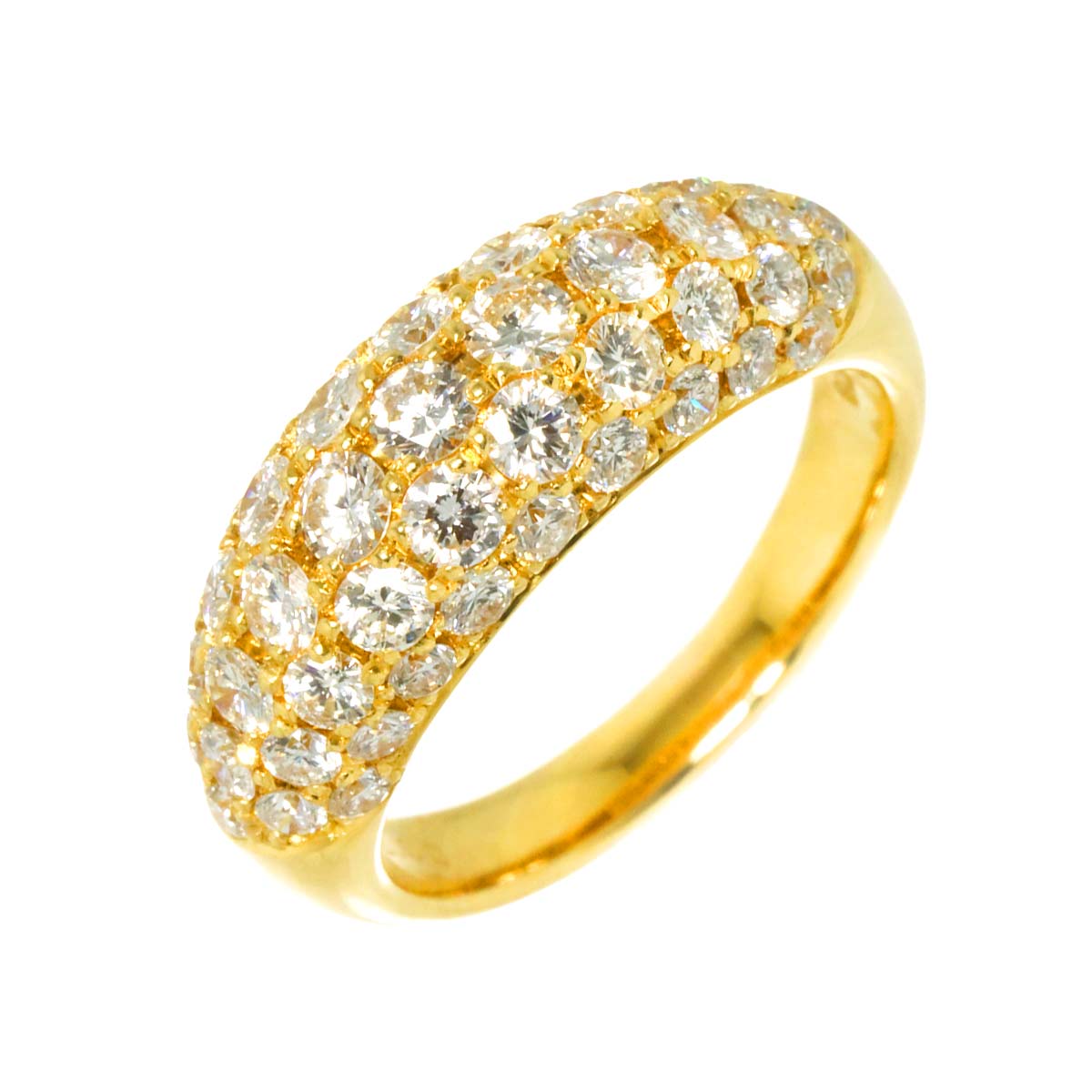 Diamond 2.00ct Ring 18K YG Yellow Gold 750 Size6-6.25(US)