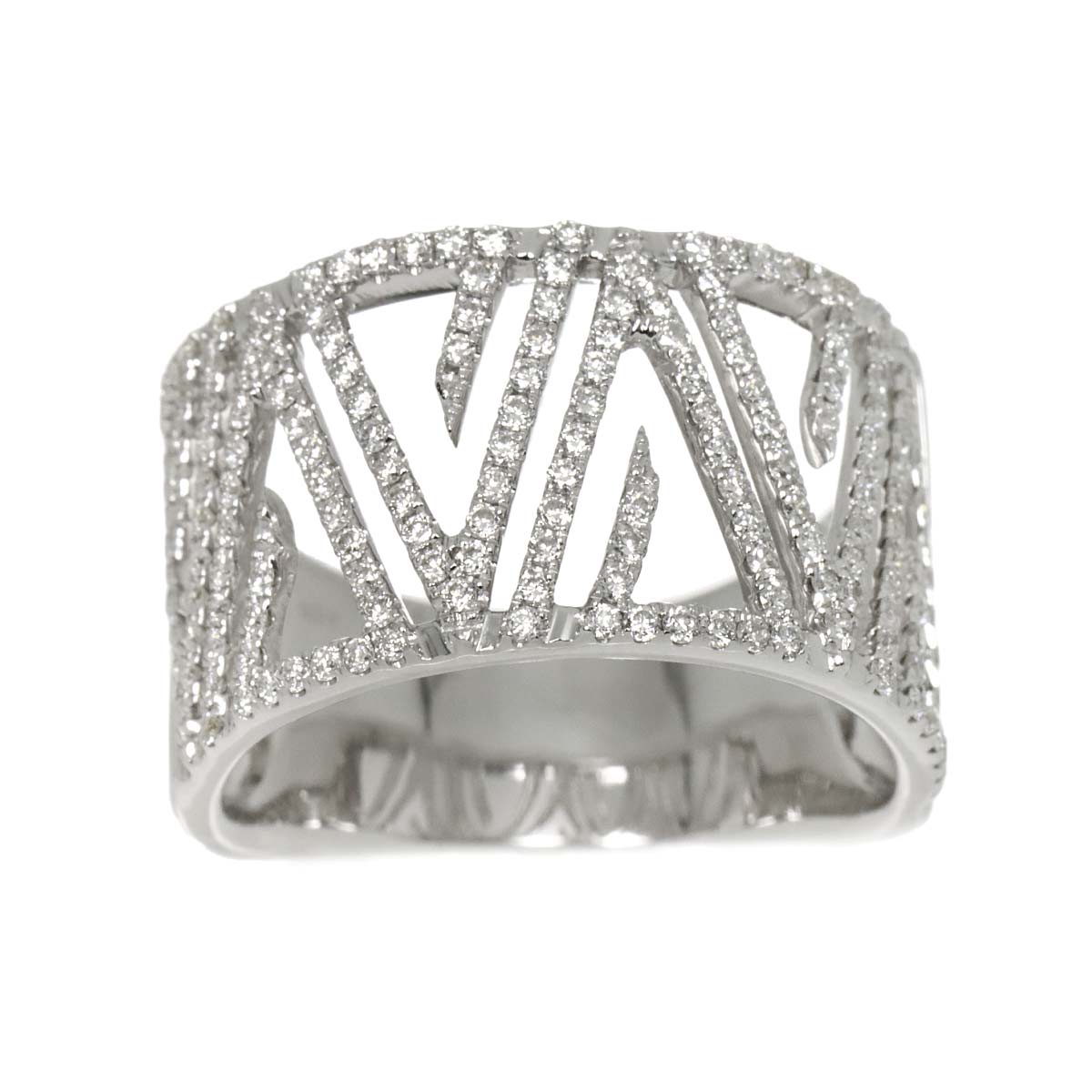 Diamond 0.94ct Ring 18K K18 WG White Gold size8.75(US)