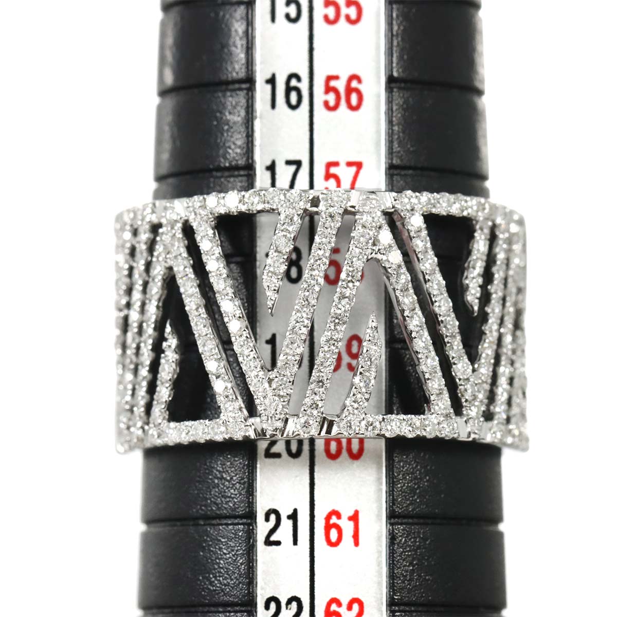 Diamond 0.94ct Ring 18K K18 WG White Gold size8.75(US)