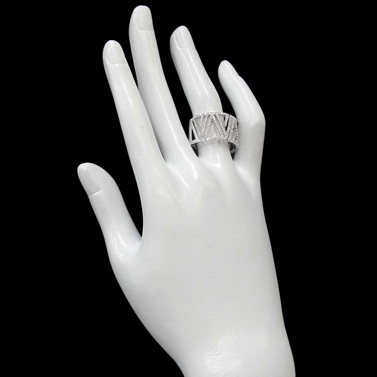 Diamond 0.94ct Ring 18K K18 WG White Gold size8.75(US)