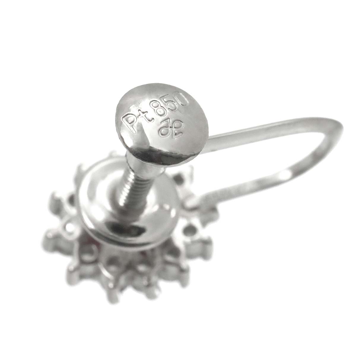 Ruby 0.21ct/0.16ct Diamond 0.15ct/0.15ct Earrings Clip on Platinum