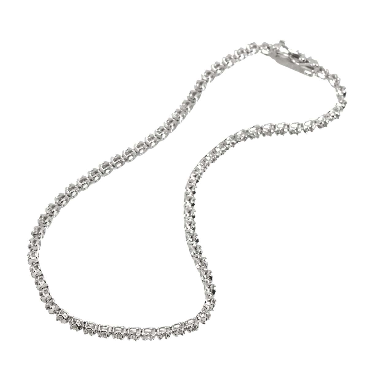 Diamond 1.00ct Bracelet 18K K18 WG White Gold 750