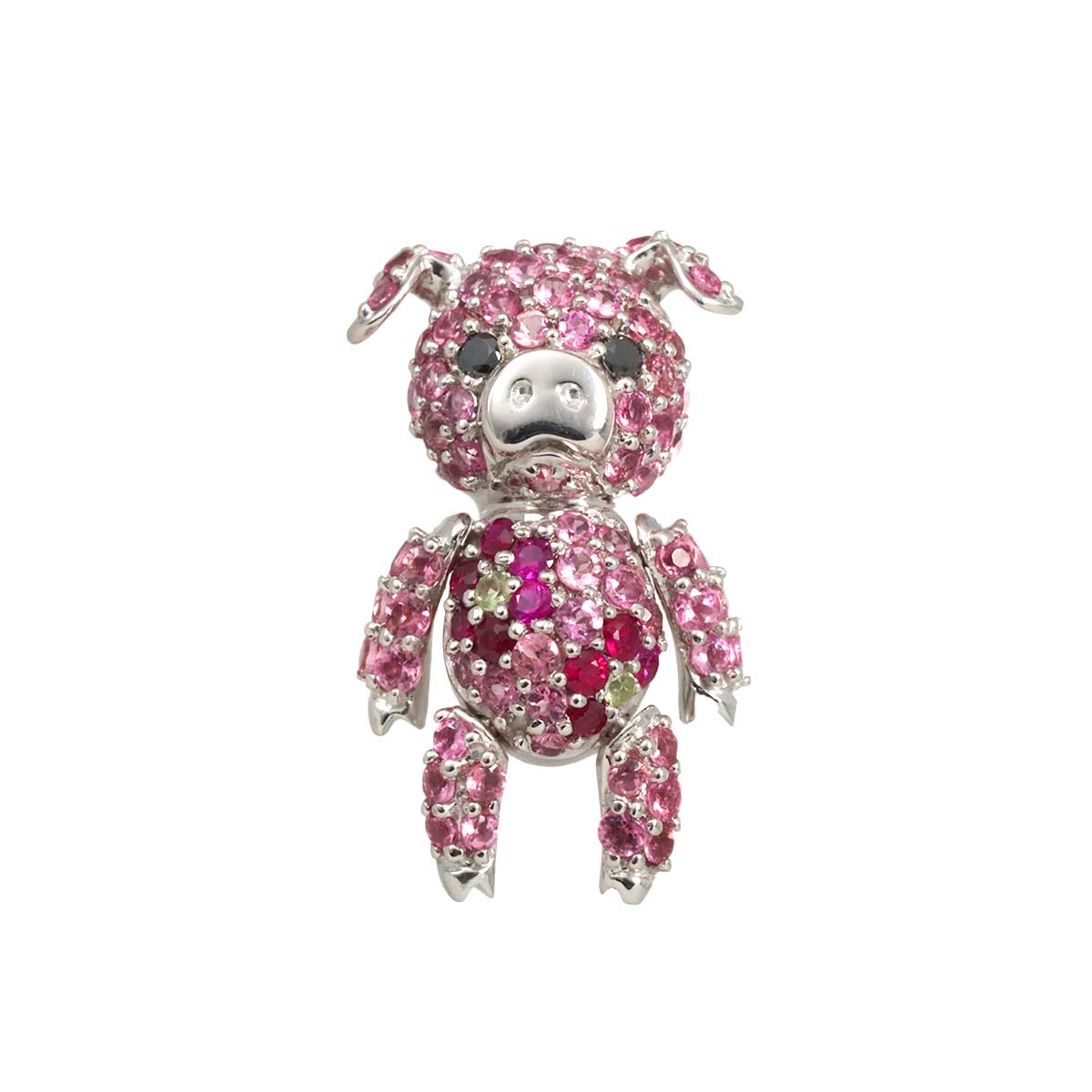 Sapphire Multi Pendant Top 18K K18 WG White Gold 750