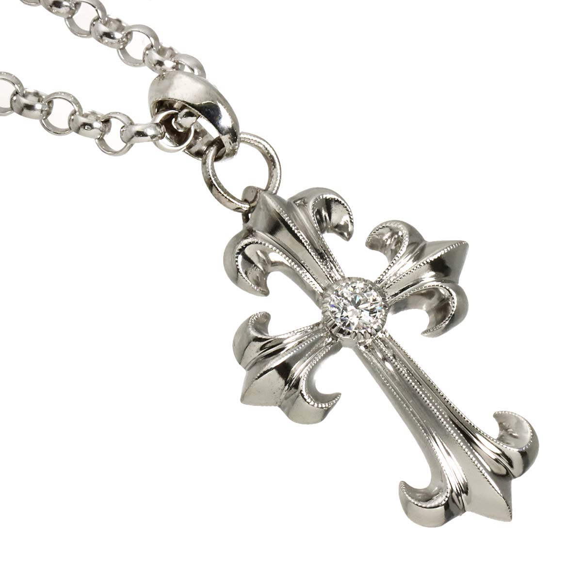 Diamond 0.33ct D/SI1 Necklace 18K K18 WG 90312256