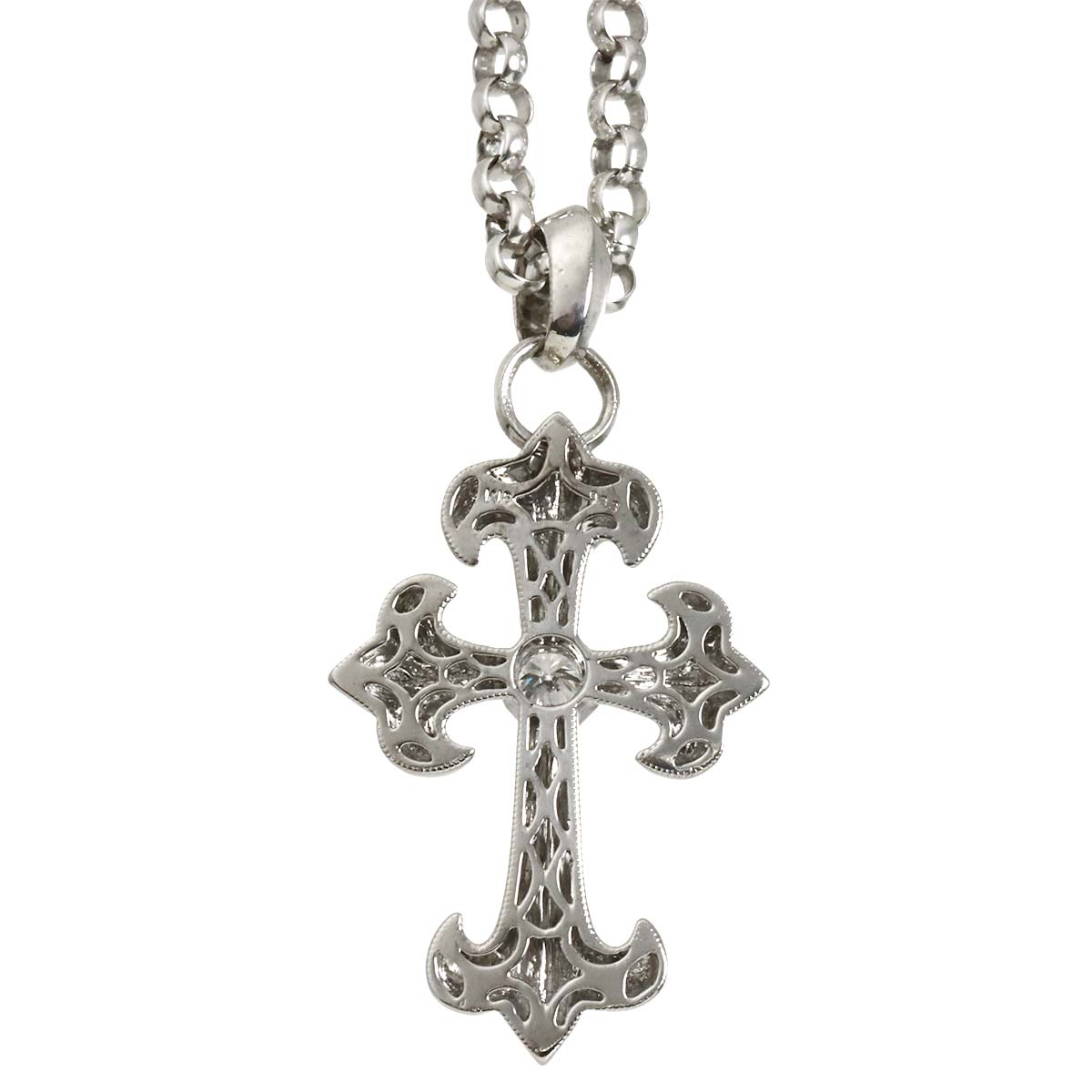 Diamond 0.33ct D/SI1 Necklace 18K K18 WG 90312256