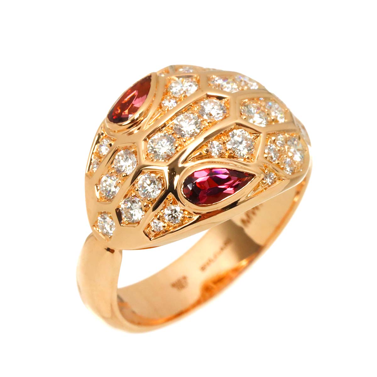 Serpenti Seduttori Diamond Tourmaline Ring 18K PG 750 6(US)