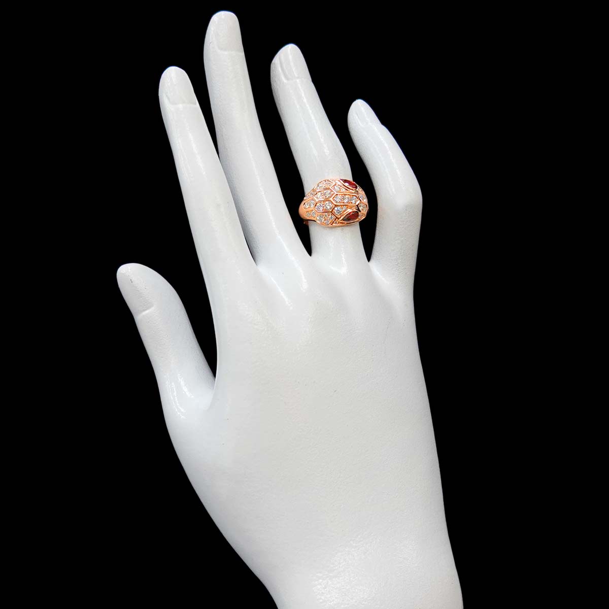 Serpenti Seduttori Diamond Tourmaline Ring 18K PG 750 6(US)