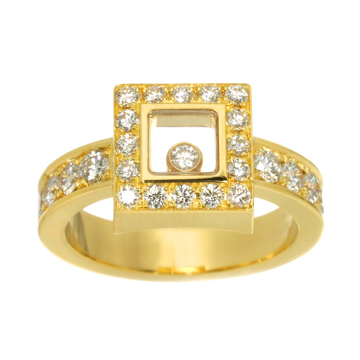 Happy Diamond Ring 18K YG 750 Size6-6.25(US)
