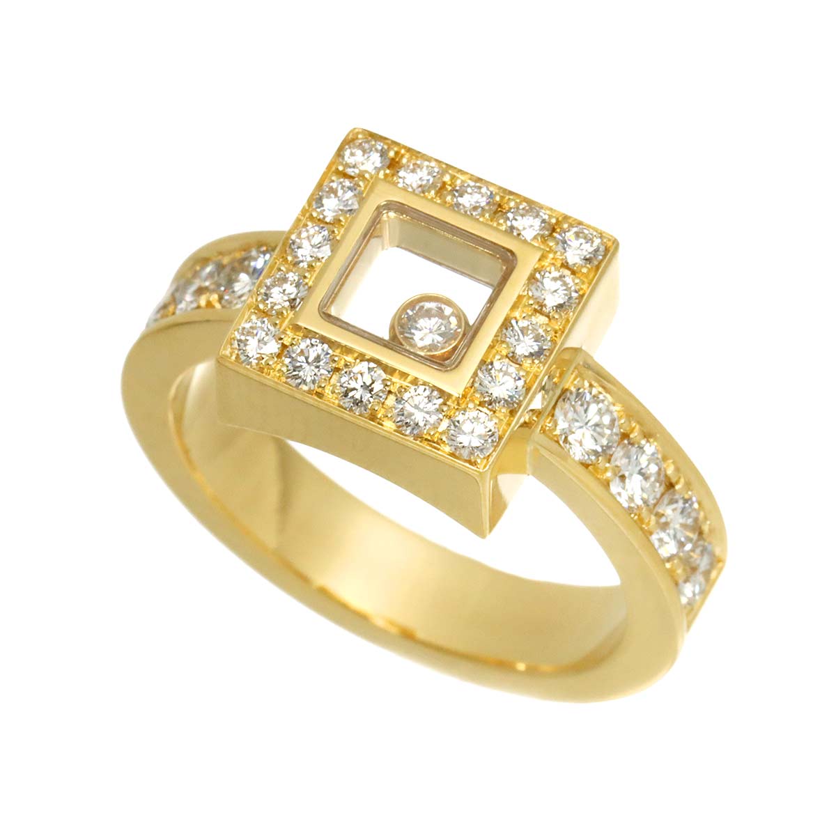 Happy Diamond Ring 18K YG 750 Size6-6.25(US)