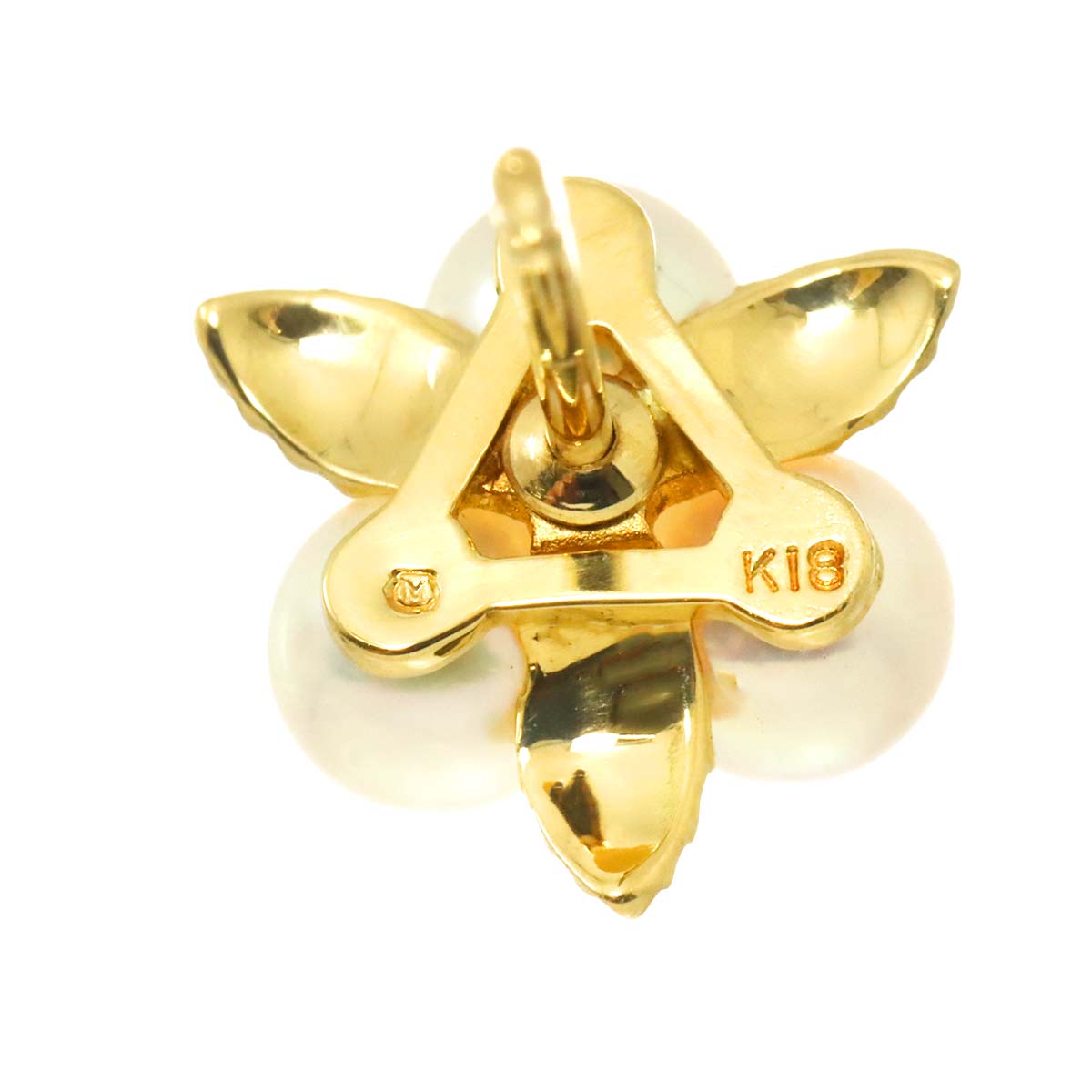 Akoya Pearl 4.5mm Earrings Pierced 18K YG 750