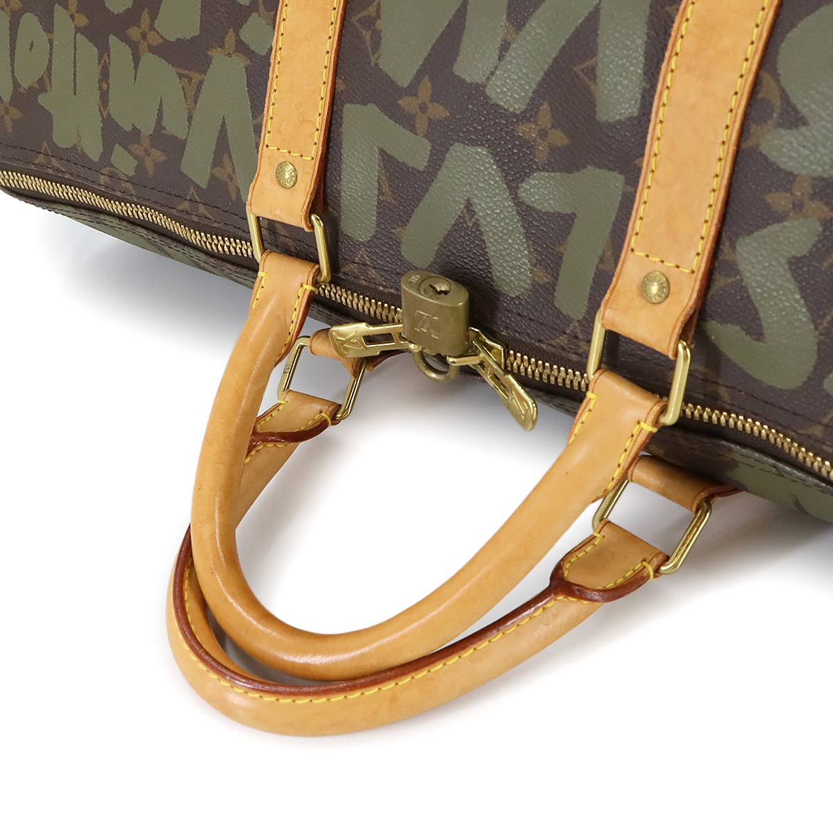 Monogram Graffiti Keepall 50 Luggage Bag Khaki M92196