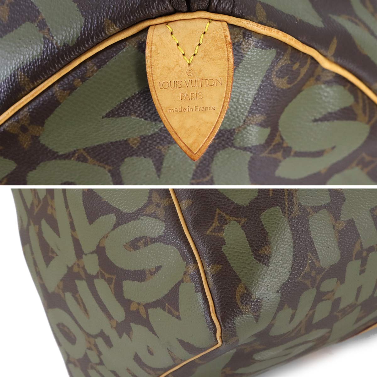 Monogram Graffiti Keepall 50 Luggage Bag Khaki M92196