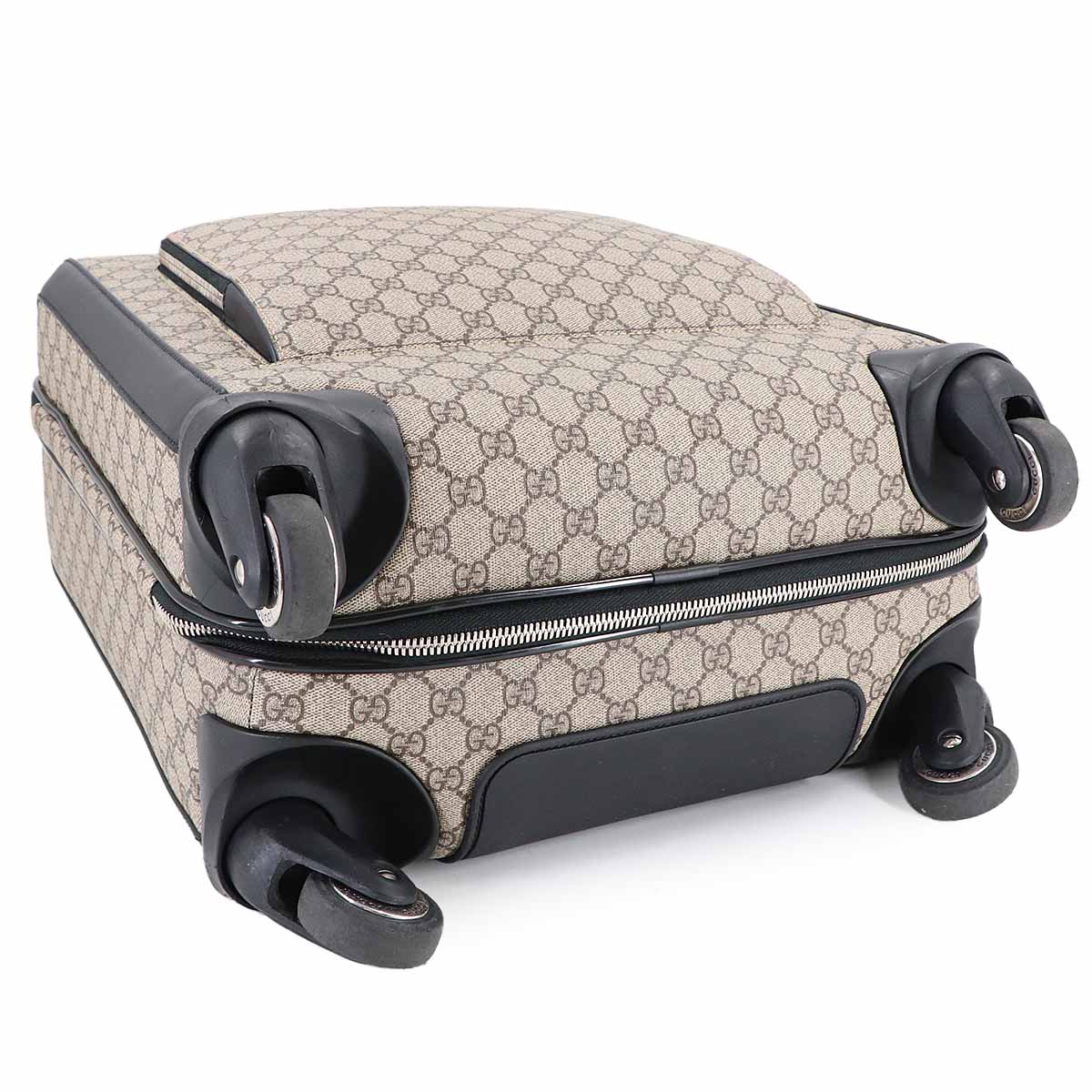 GG Supreme Luggage PVC Leather Beige Black 451003