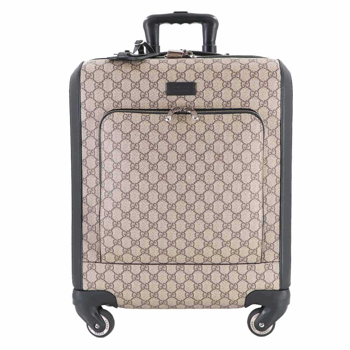 GG Supreme Luggage PVC Leather Beige Black 451003