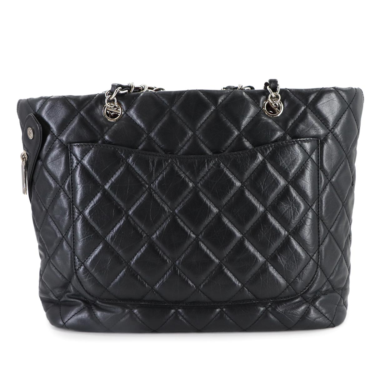 Cambon Line Cotton Club Chain Tote Bag Leather Black A34318