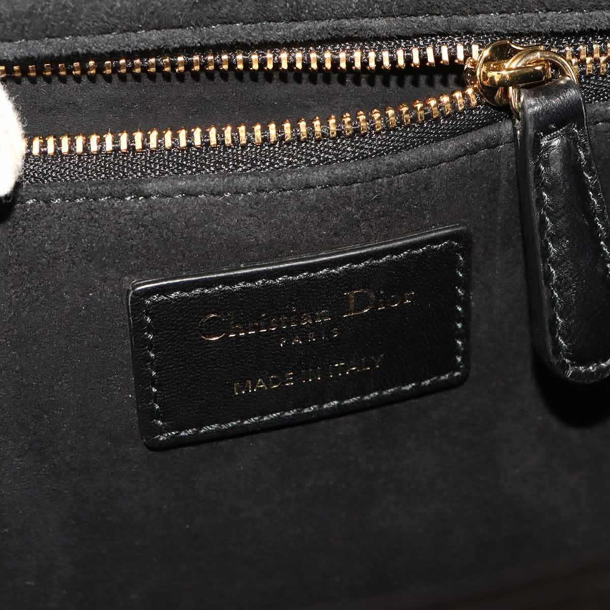 Lady Dior Large 2way Hand Shoulder Bag Leather Black