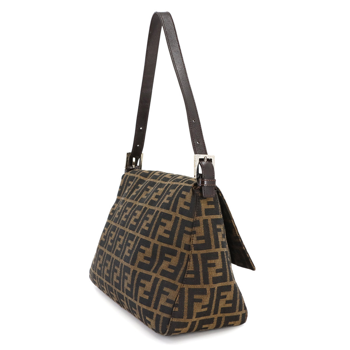 Zucca Mamma Baguette Shoulder Bag Canvas Leather Brown 26325