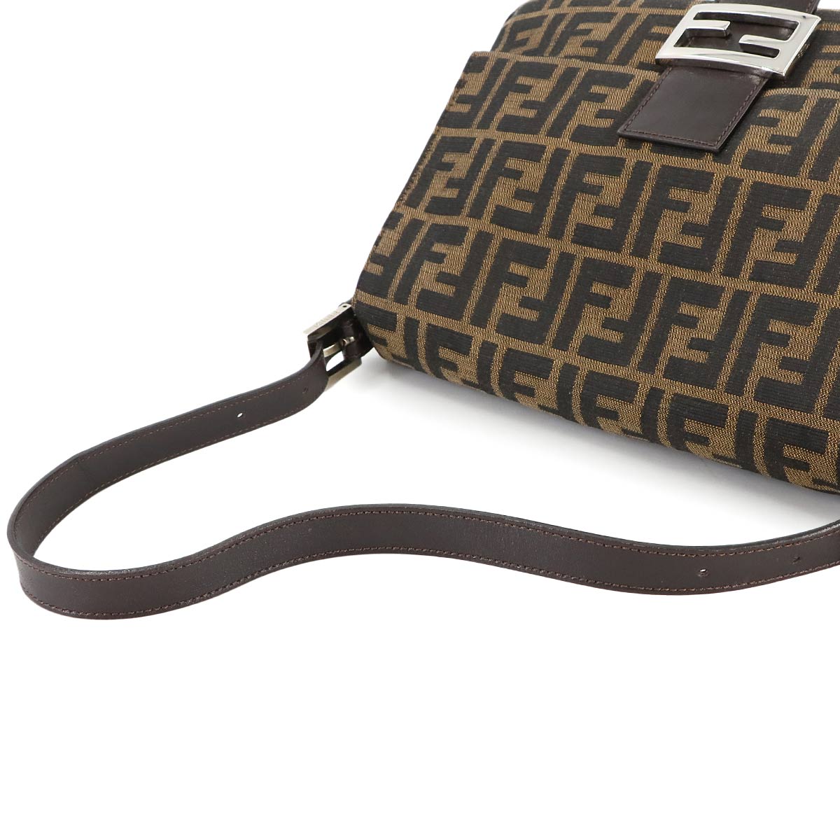 Zucca Mamma Baguette Shoulder Bag Canvas Leather Brown 26325