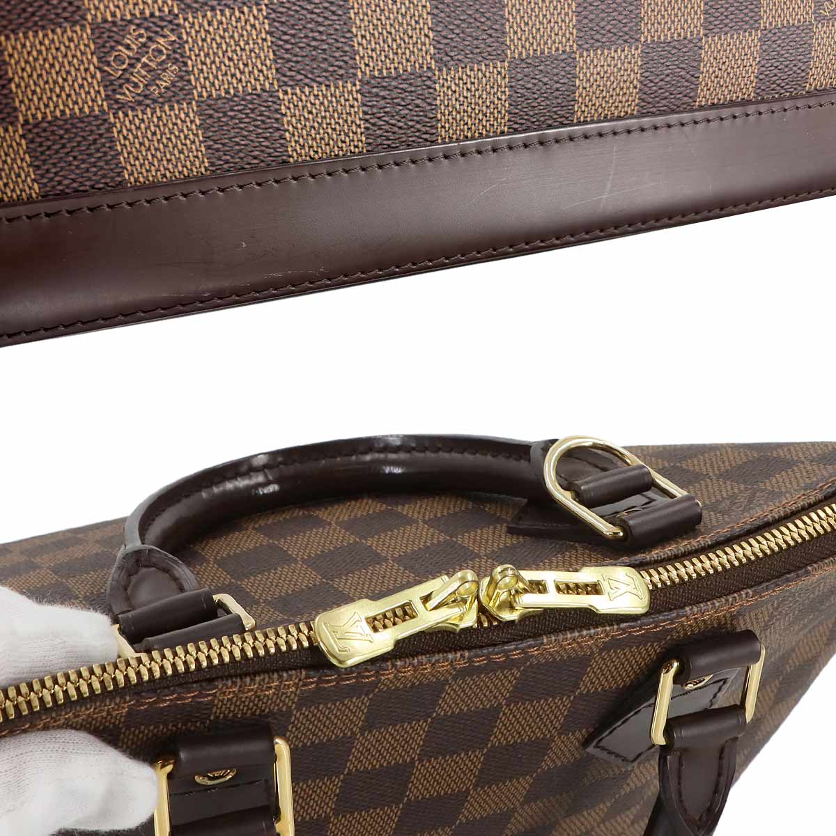 Damier Alma PM Hand Bag Ebene Brown N51131 Purse