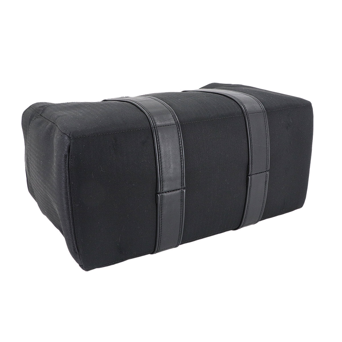 Acapulco MM Tote Bag Toile Chevrons Leather Black Purse