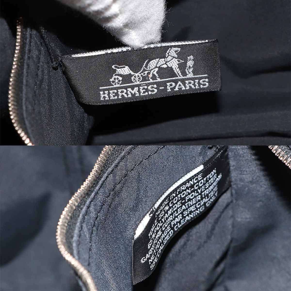 Acapulco MM Tote Bag Toile Chevrons Leather Black Purse