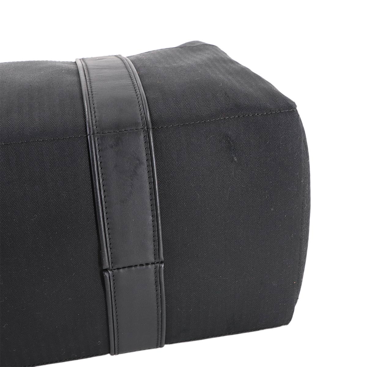 Acapulco MM Tote Bag Toile Chevrons Leather Black Purse