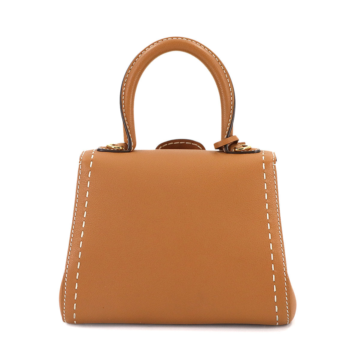 Brillant Mini Surpique Hand Shoulder Bag Leather Brown