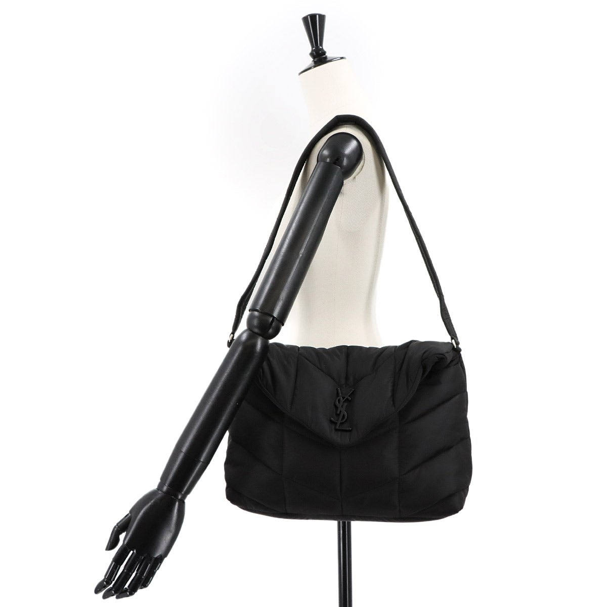 Puffer Shoulder Bag Nylon Black 733630 Purse
