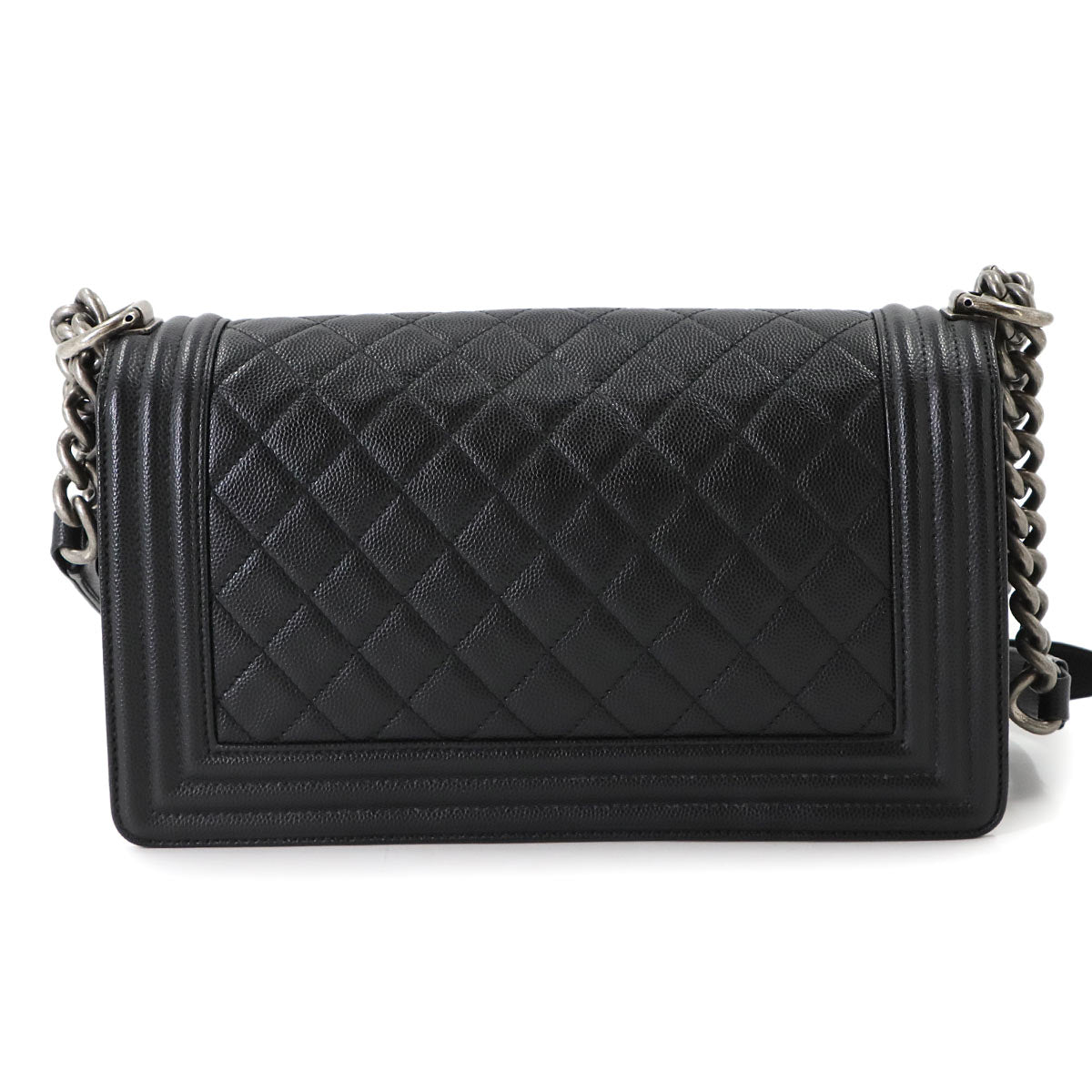 BOY CHANEL Chain Shoulder Bag Leather Black A67086 Purse