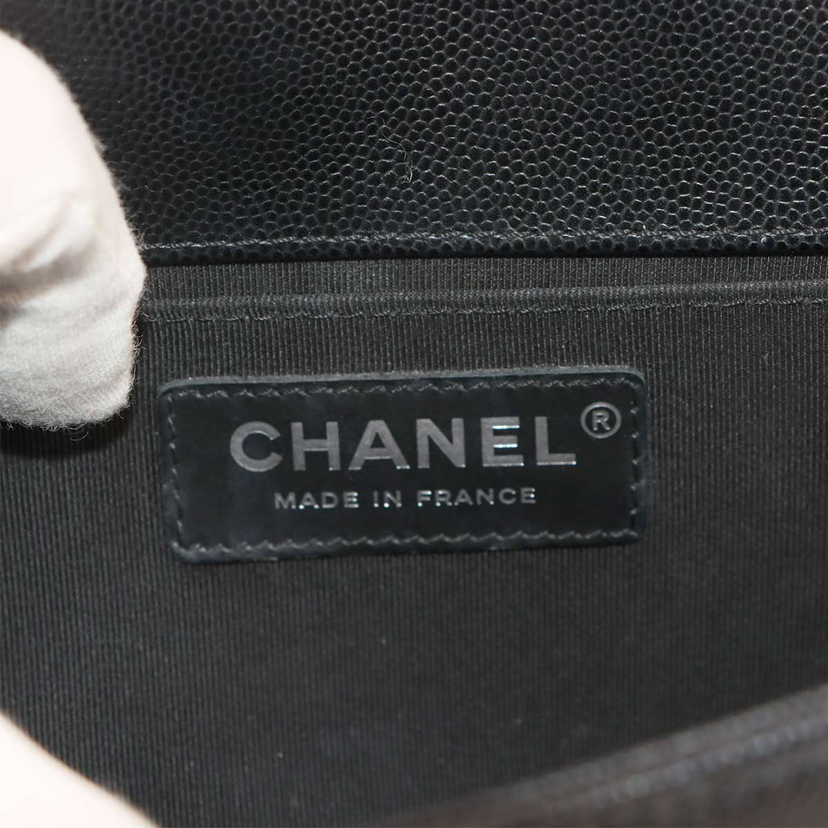 BOY CHANEL Chain Shoulder Bag Leather Black A67086 Purse