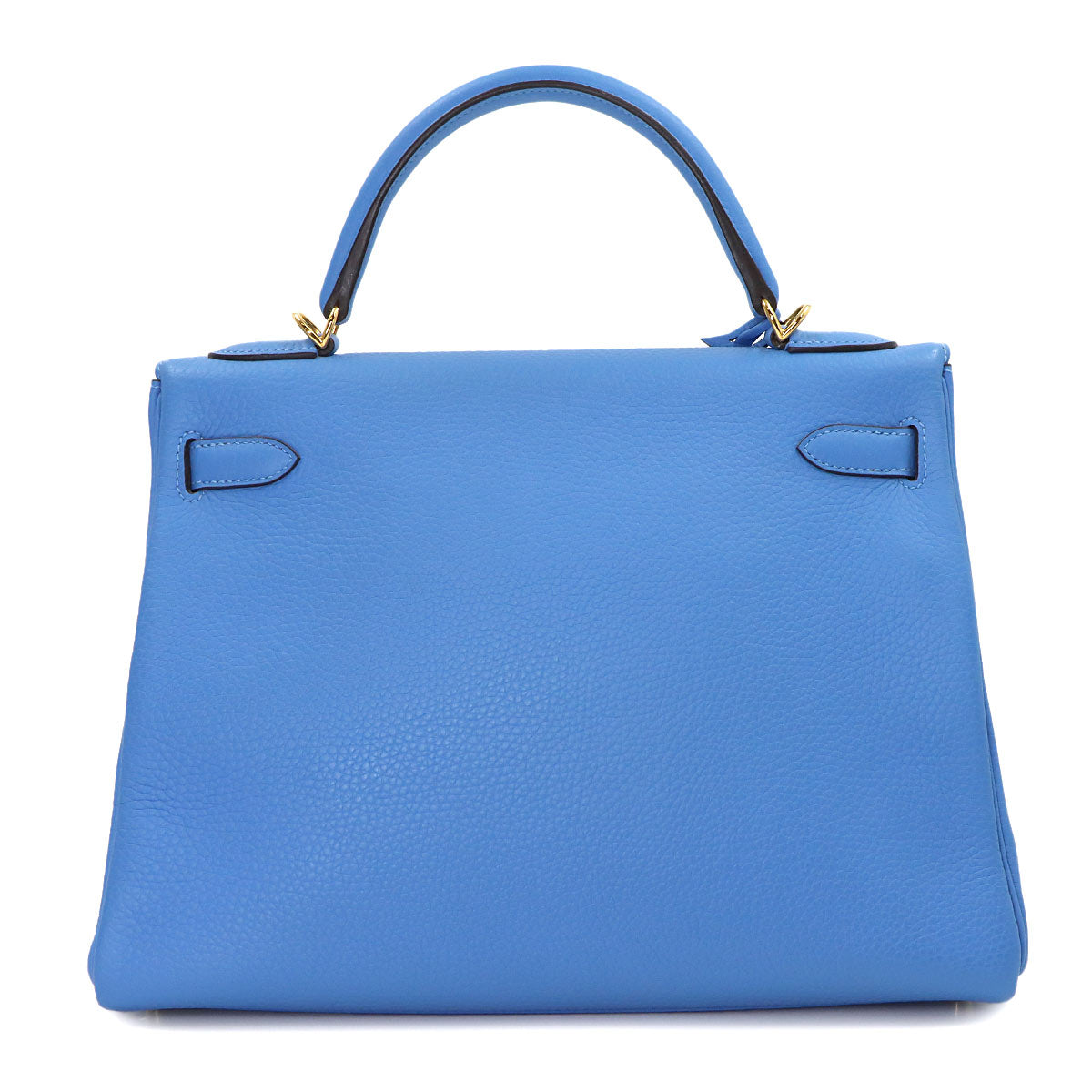 Kelly 32 Taurillon Clemence Bleu Paradis Hand Shoulder Bag