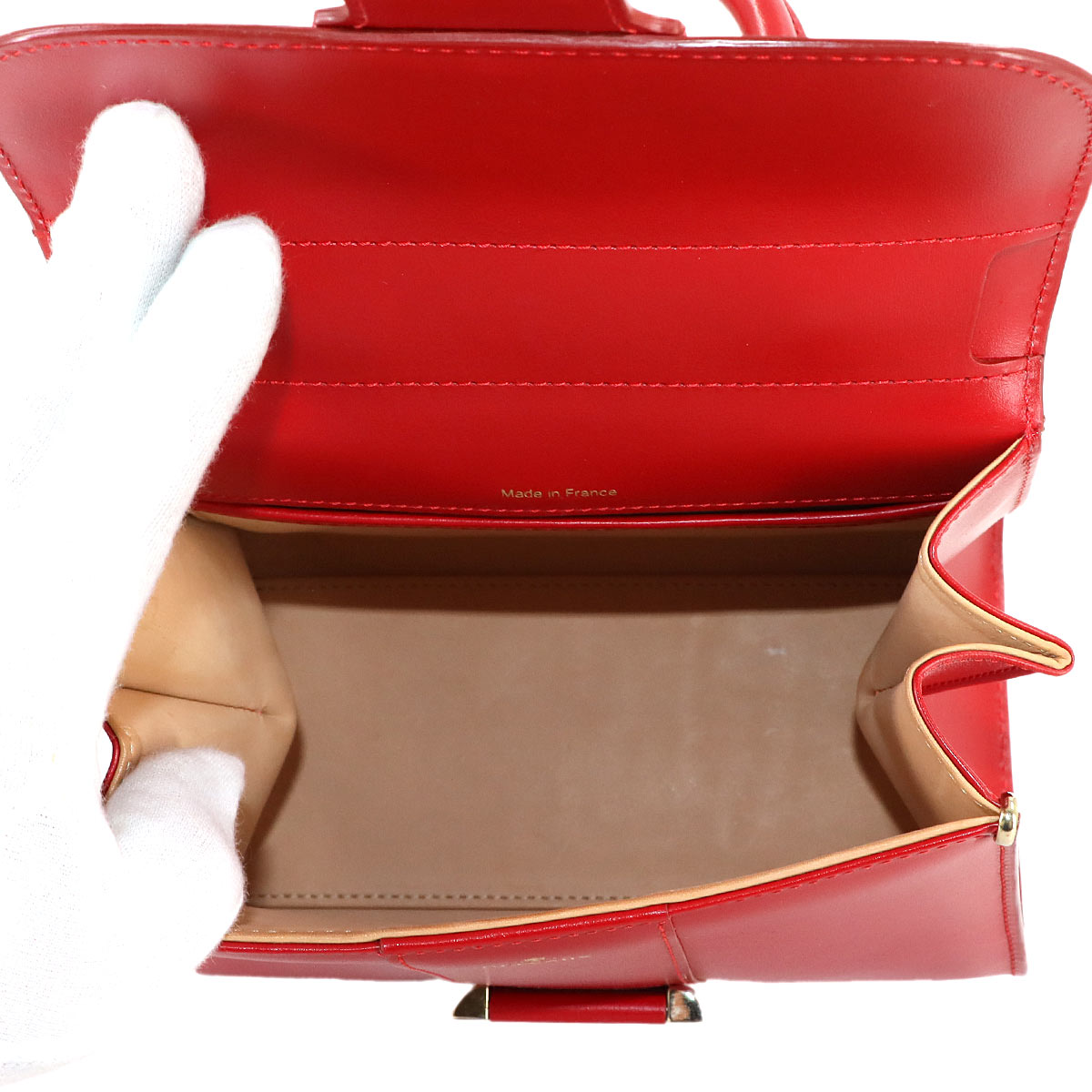 Brillant Mini 2way Hand Shoulder Bag Leather Red Purse