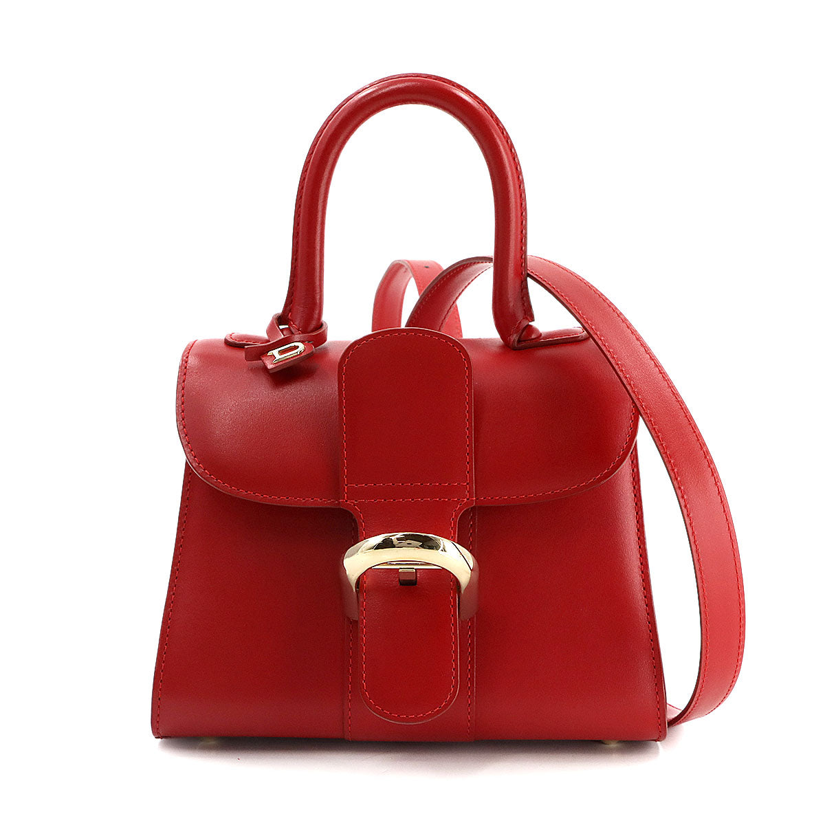 Brillant Mini 2way Hand Shoulder Bag Leather Red Purse