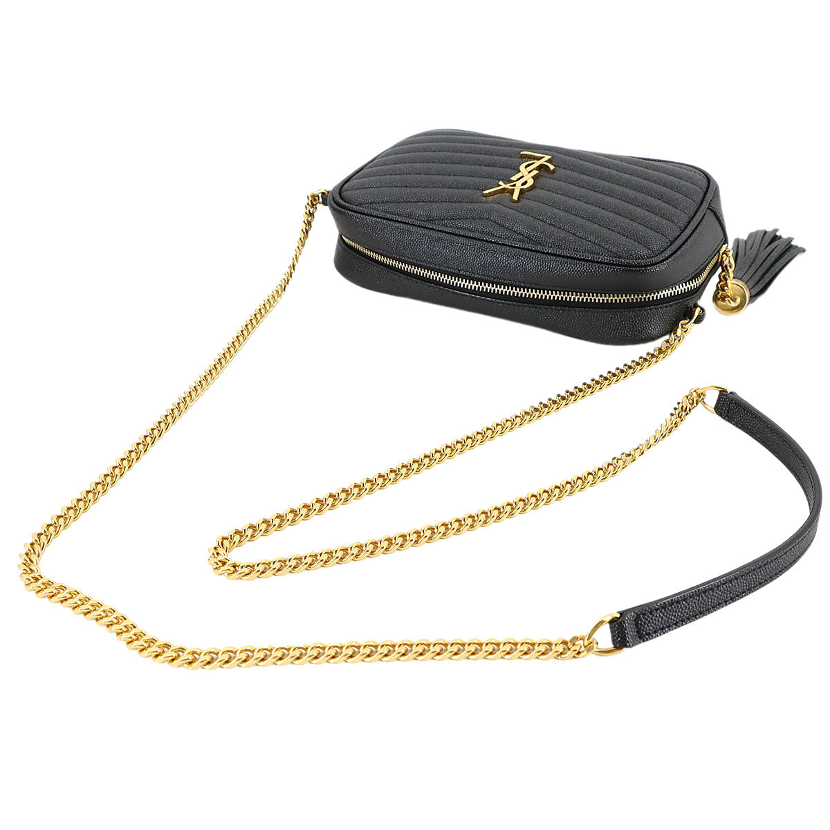Lou Mini Chain Shoulder Bag Leather Black 612579