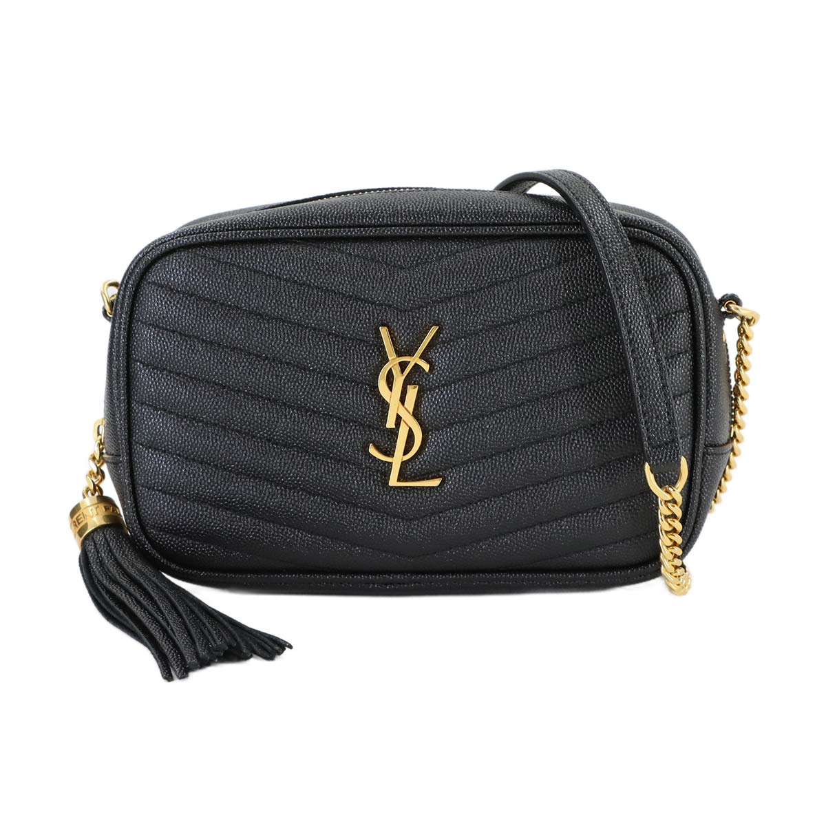 Lou Mini Chain Shoulder Bag Leather Black 612579